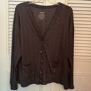 4 for $20 Joyspun Dark Gray Ribbed Cardigan Sz L